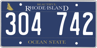 RI license plate 304742
