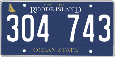 RI license plate 304743