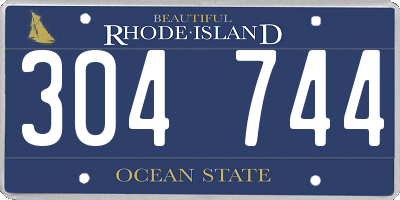 RI license plate 304744