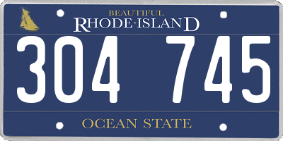 RI license plate 304745