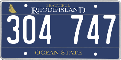 RI license plate 304747
