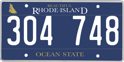 RI license plate 304748