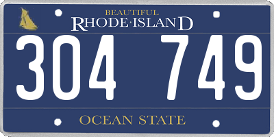 RI license plate 304749