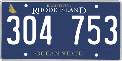 RI license plate 304753