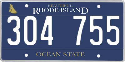 RI license plate 304755