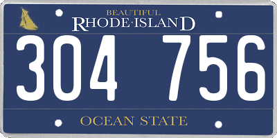 RI license plate 304756