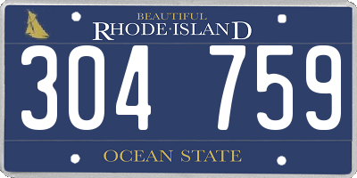RI license plate 304759
