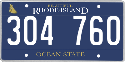RI license plate 304760
