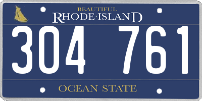 RI license plate 304761
