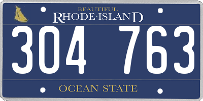 RI license plate 304763