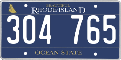 RI license plate 304765