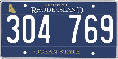 RI license plate 304769