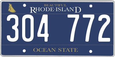 RI license plate 304772