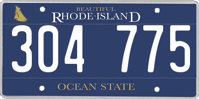 RI license plate 304775