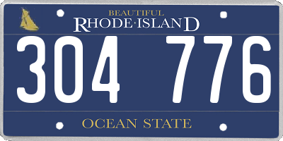 RI license plate 304776