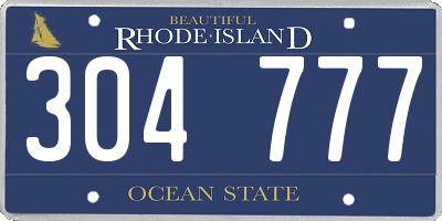 RI license plate 304777