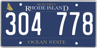 RI license plate 304778