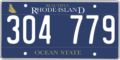 RI license plate 304779