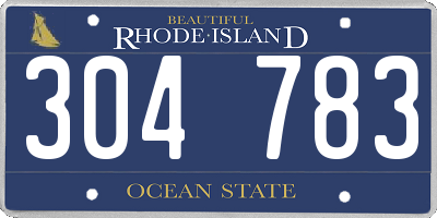RI license plate 304783