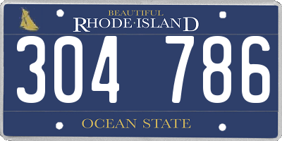 RI license plate 304786