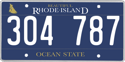 RI license plate 304787