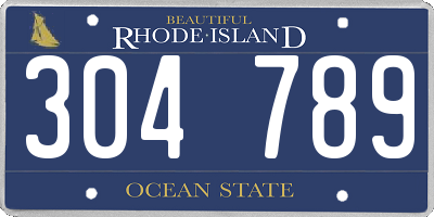 RI license plate 304789