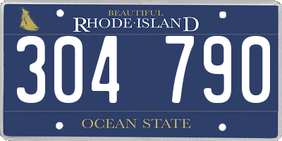 RI license plate 304790