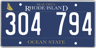 RI license plate 304794