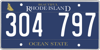 RI license plate 304797