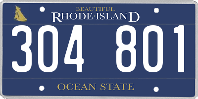 RI license plate 304801