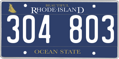 RI license plate 304803