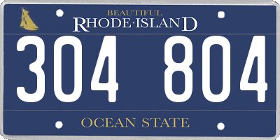 RI license plate 304804