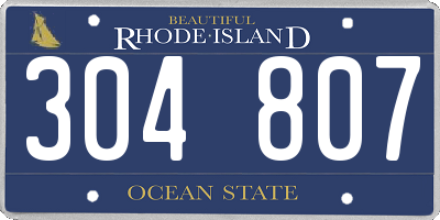 RI license plate 304807