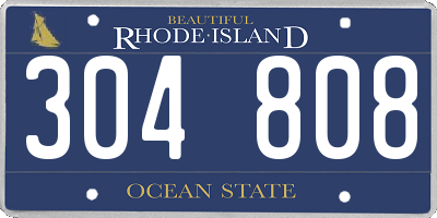 RI license plate 304808