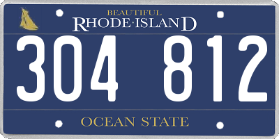 RI license plate 304812