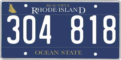 RI license plate 304818