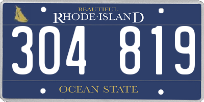 RI license plate 304819
