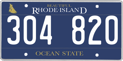 RI license plate 304820
