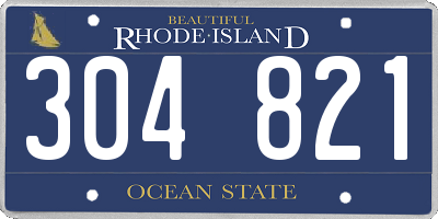 RI license plate 304821