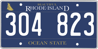 RI license plate 304823