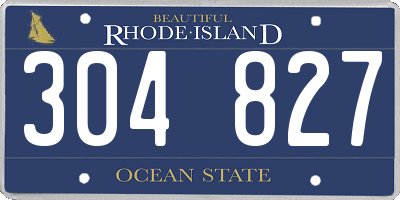 RI license plate 304827