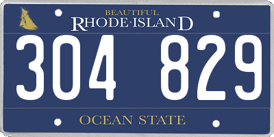RI license plate 304829