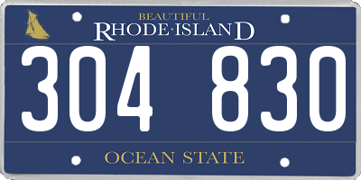 RI license plate 304830