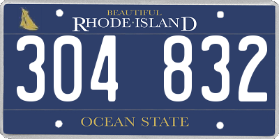 RI license plate 304832