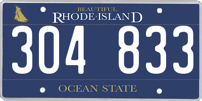 RI license plate 304833