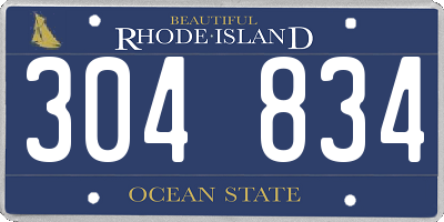 RI license plate 304834