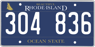 RI license plate 304836