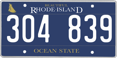 RI license plate 304839