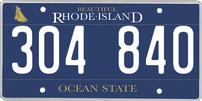 RI license plate 304840