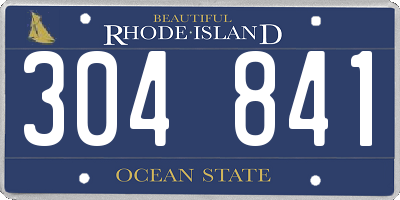 RI license plate 304841